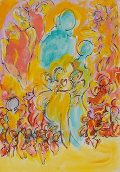 "Ángeles 1". Abstracto, figurativo, Arte callejero, color brillante