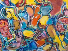 "Encuentros". Astratto, figurativo, Street art, colore brillante