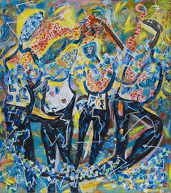 "Festividades". Abstrakt, figurativ, Street Art, leuchtende Farben