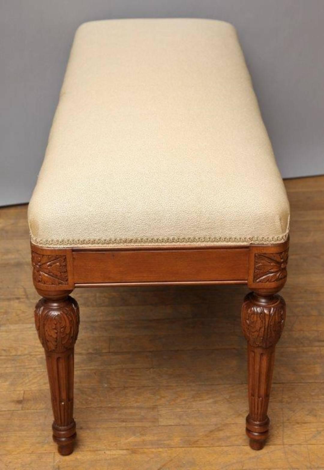 Daphne Bench by David Duncan, Louis XVI Style Bench with Maple Wood  For Sale 1