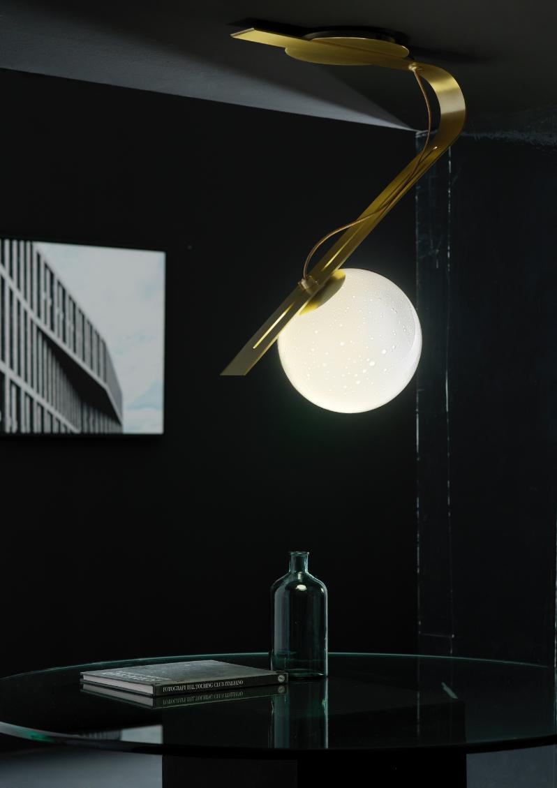 Lampe de bureau italienne en laiton Daphne par Esperia en vente 5