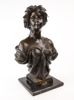 Daphne Classical Bust Sculpture Metal and Plaster First Half of the 20th Century