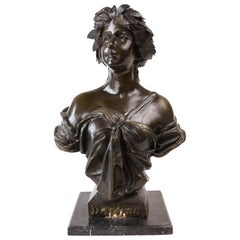 Daphne Classical Bust Sculpture Metal and Plaster First Half of the 20th Century