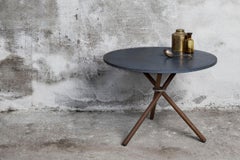 Daphne Dark Concrete Top and Dark Oak Legs Coffee Table by Eberhart Furniture