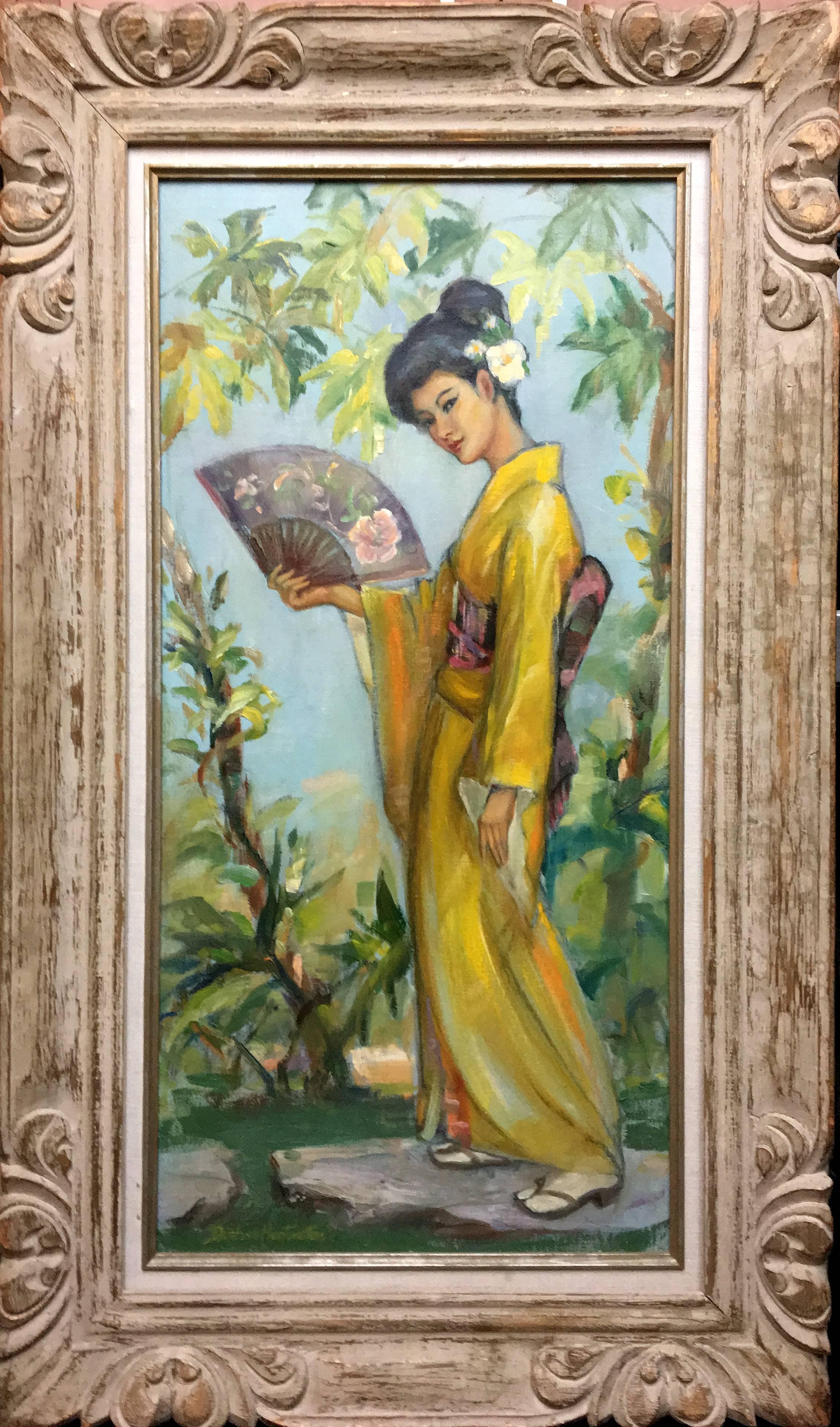 Ayaka - Early Californian portrait; Daphne Huntington; 1910-2012; oil on board For Sale 1