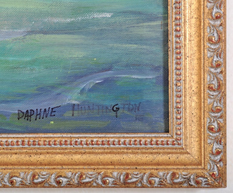 California Impressionist Oil on Canvas Painting Seascape Rocks at Malibu 1930's For Sale 7