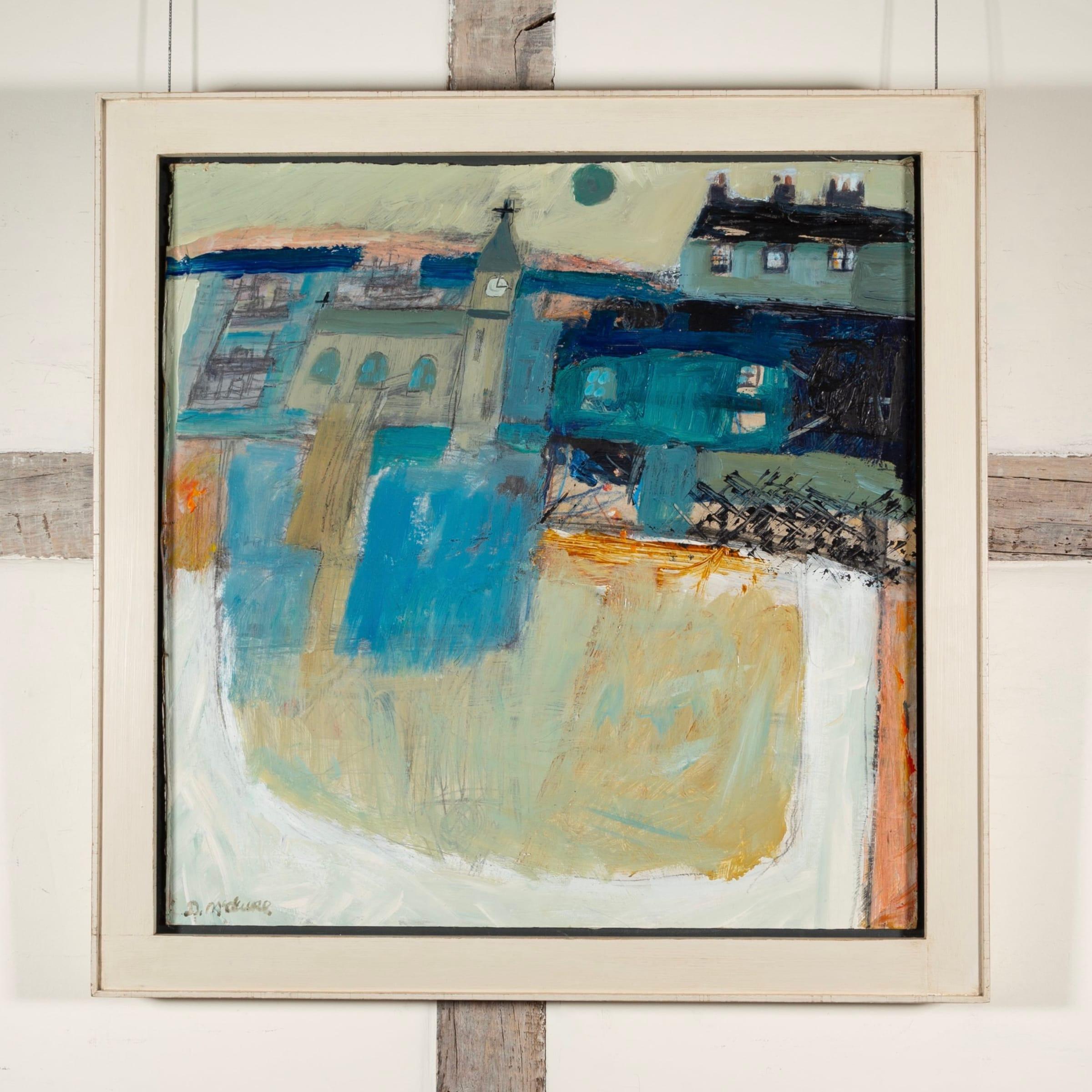 Porthleven, pintura al óleo sobre tabla de Daphne Mcclure - Painting de Daphne McClure