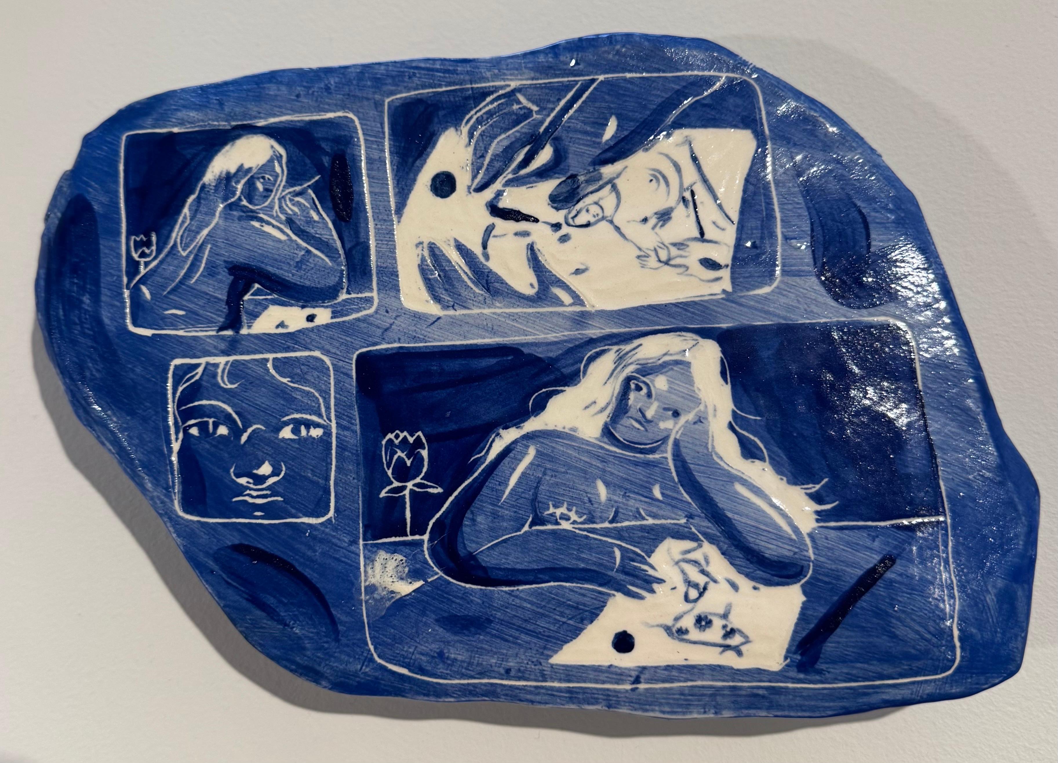 Assiette bleue 06