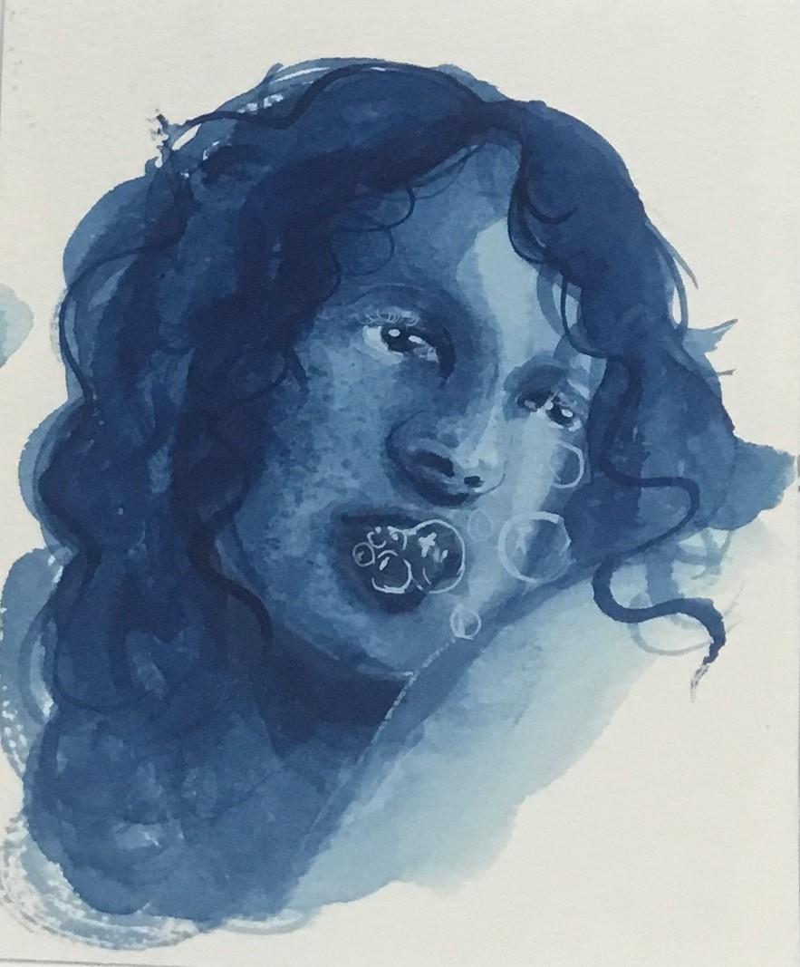 Figurative Painting de Daphne Sweet - Serie The Blue Rider nº 29
