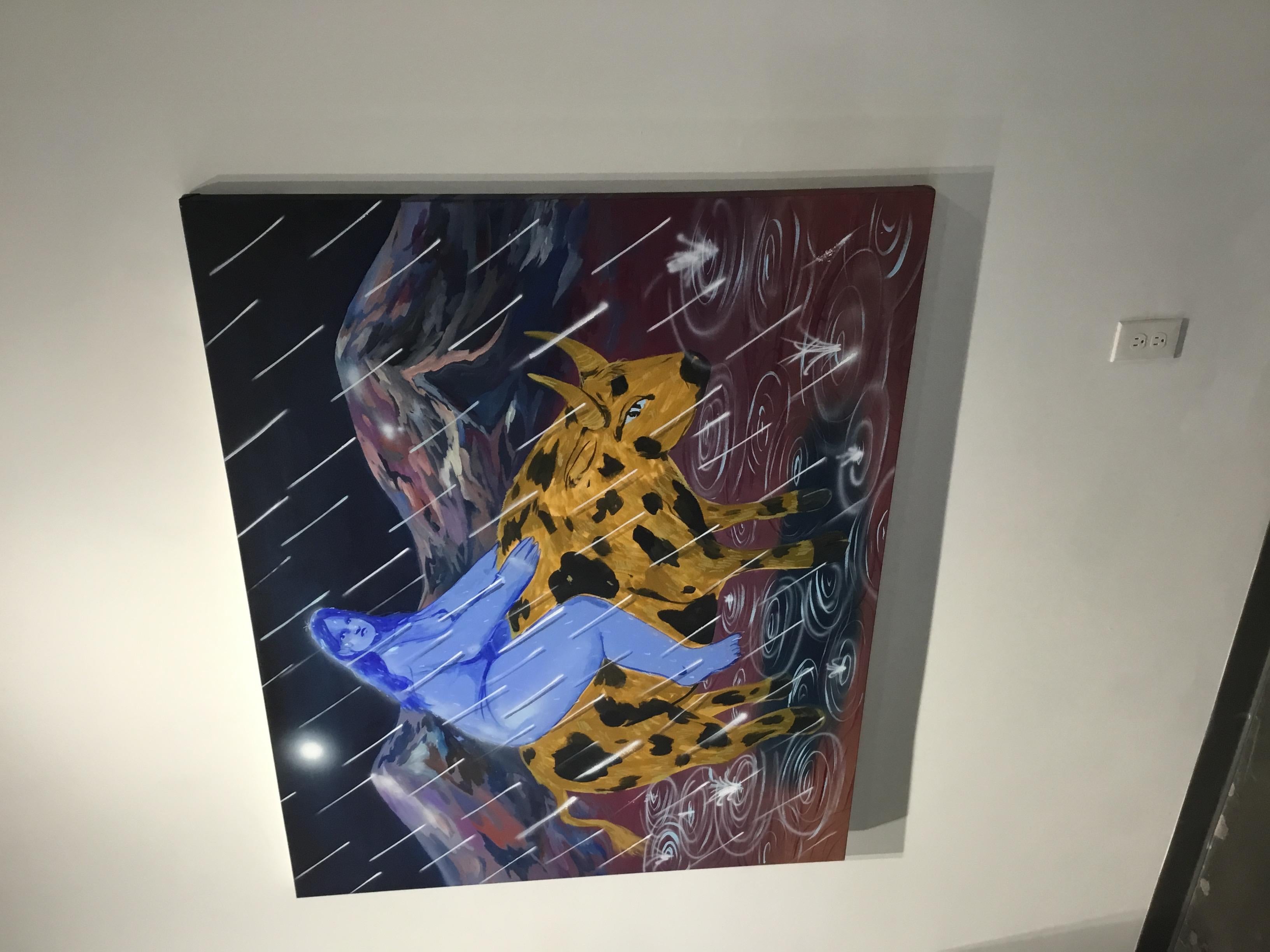 Golden Calf - Contemporary Painting by Daphne Sweet