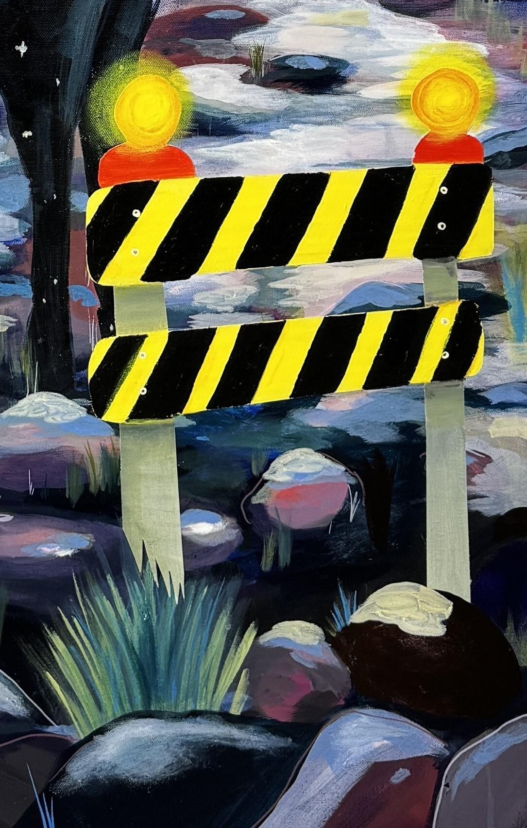 Große Kluft (Violett), Figurative Painting, von Daphne Sweet