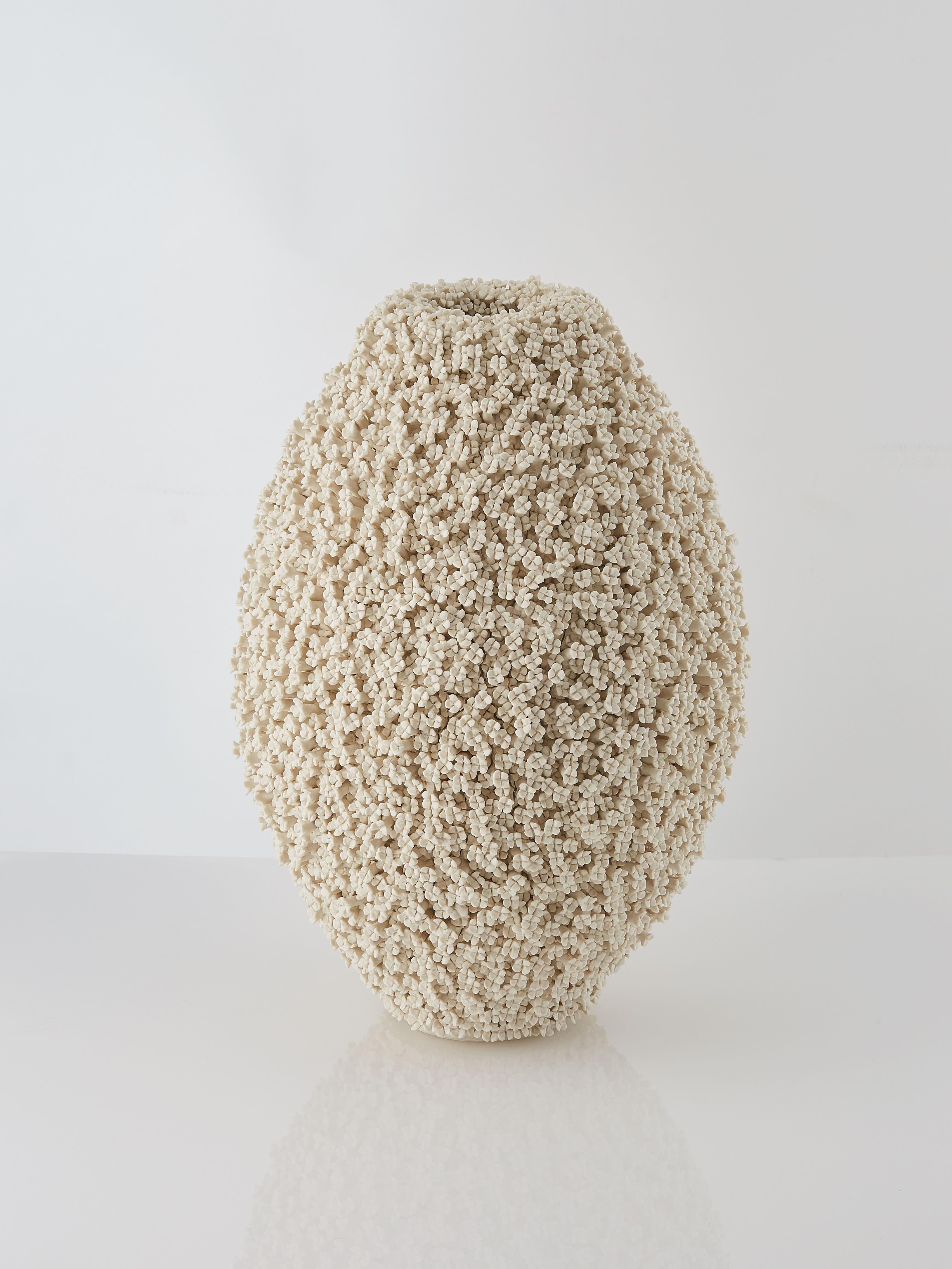 Contemporary Daphne Vase, a unique floral porcelain sculptural vessel by Vanessa Hogge