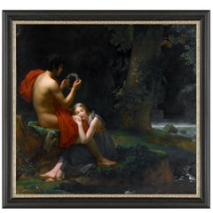 Daphnis and Chloe, after Oil Painting by Neoclassical Artist François Baron