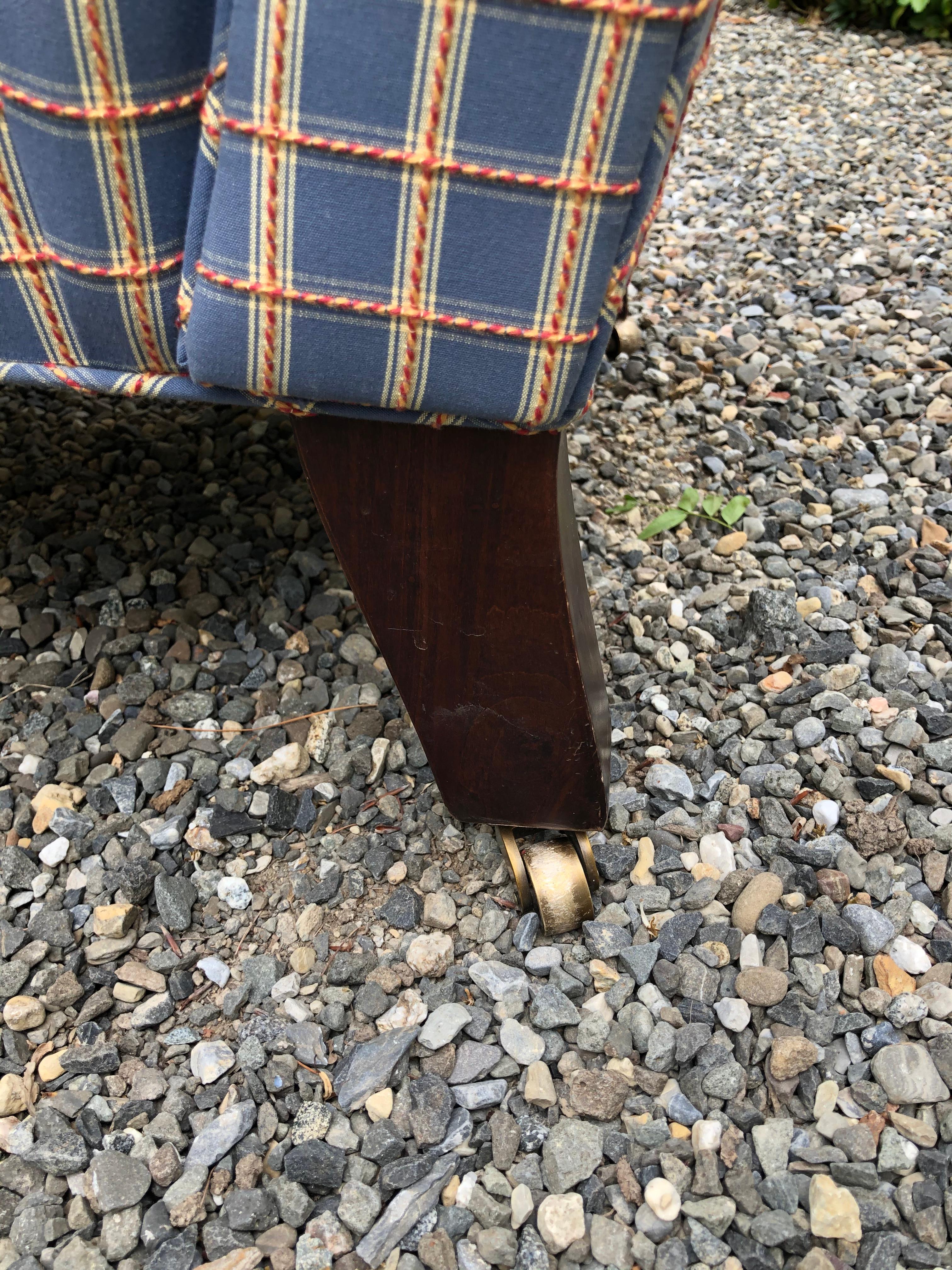 Dapper Pair of Plaid Lee Jofa Slipper Chairs In Good Condition In Hopewell, NJ