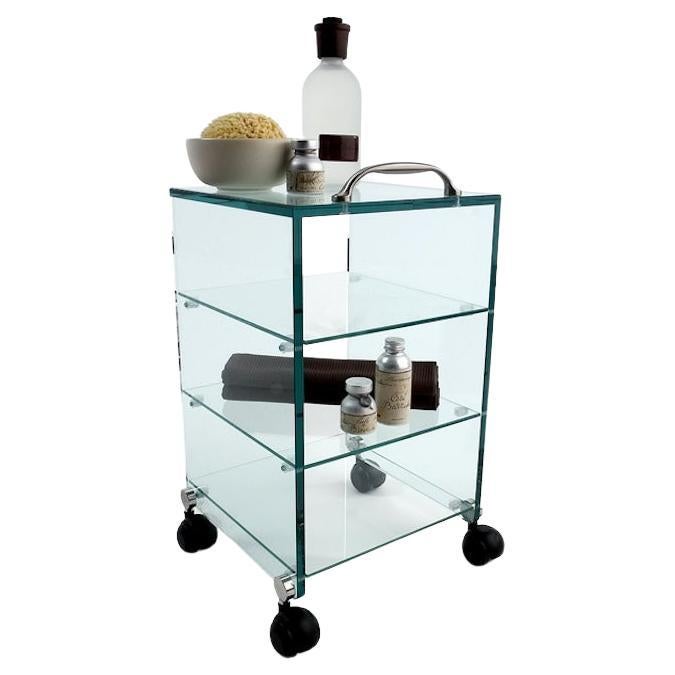 Dappertutto Glass Trolley, Designed by Marco Gaudenzi, Made in Italy  For Sale