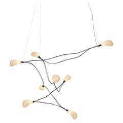 Dapple Ceiling 8 di Ango. Lampada a sospensione scultorea e artigianale.