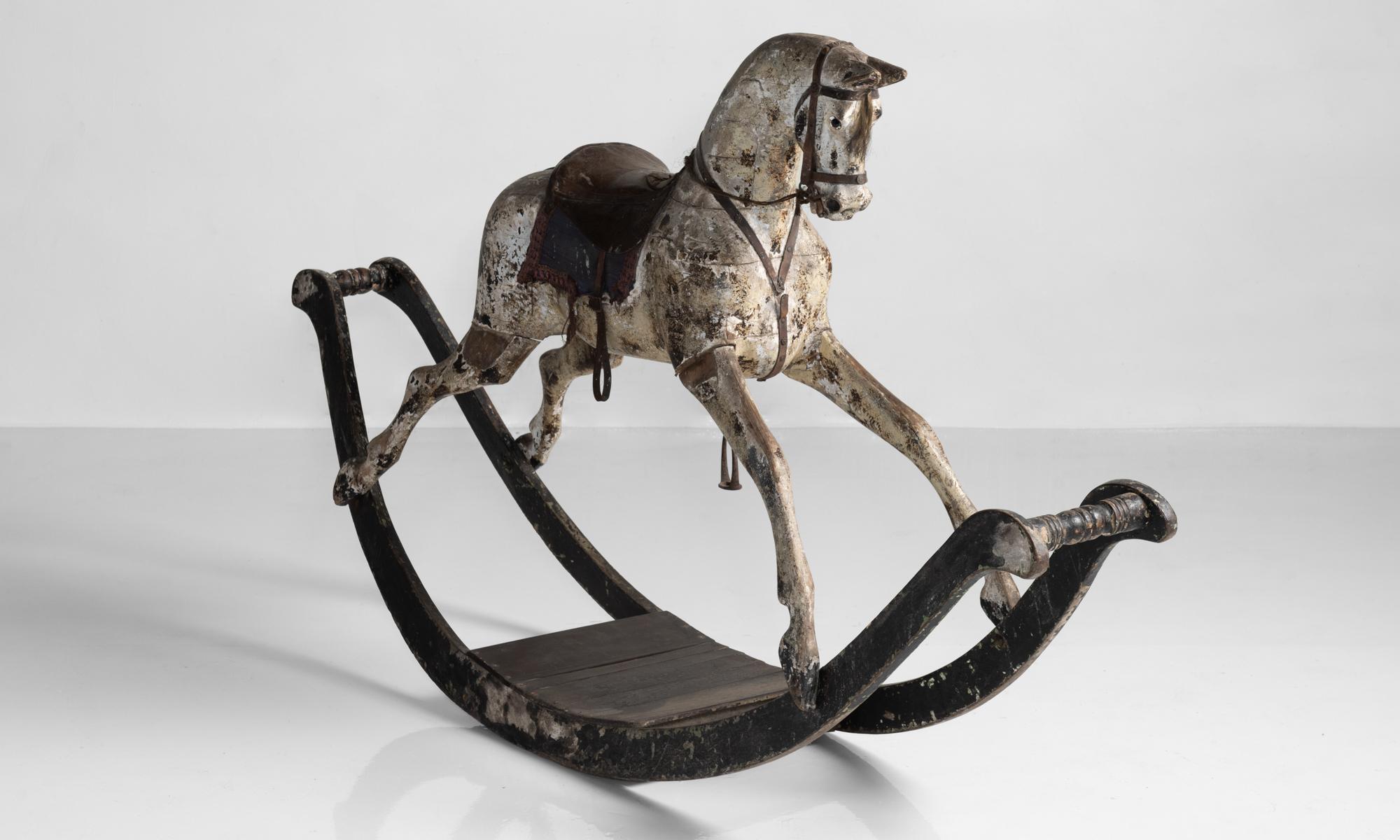 English Dappled Grey Rocking Horse, England, circa 1820