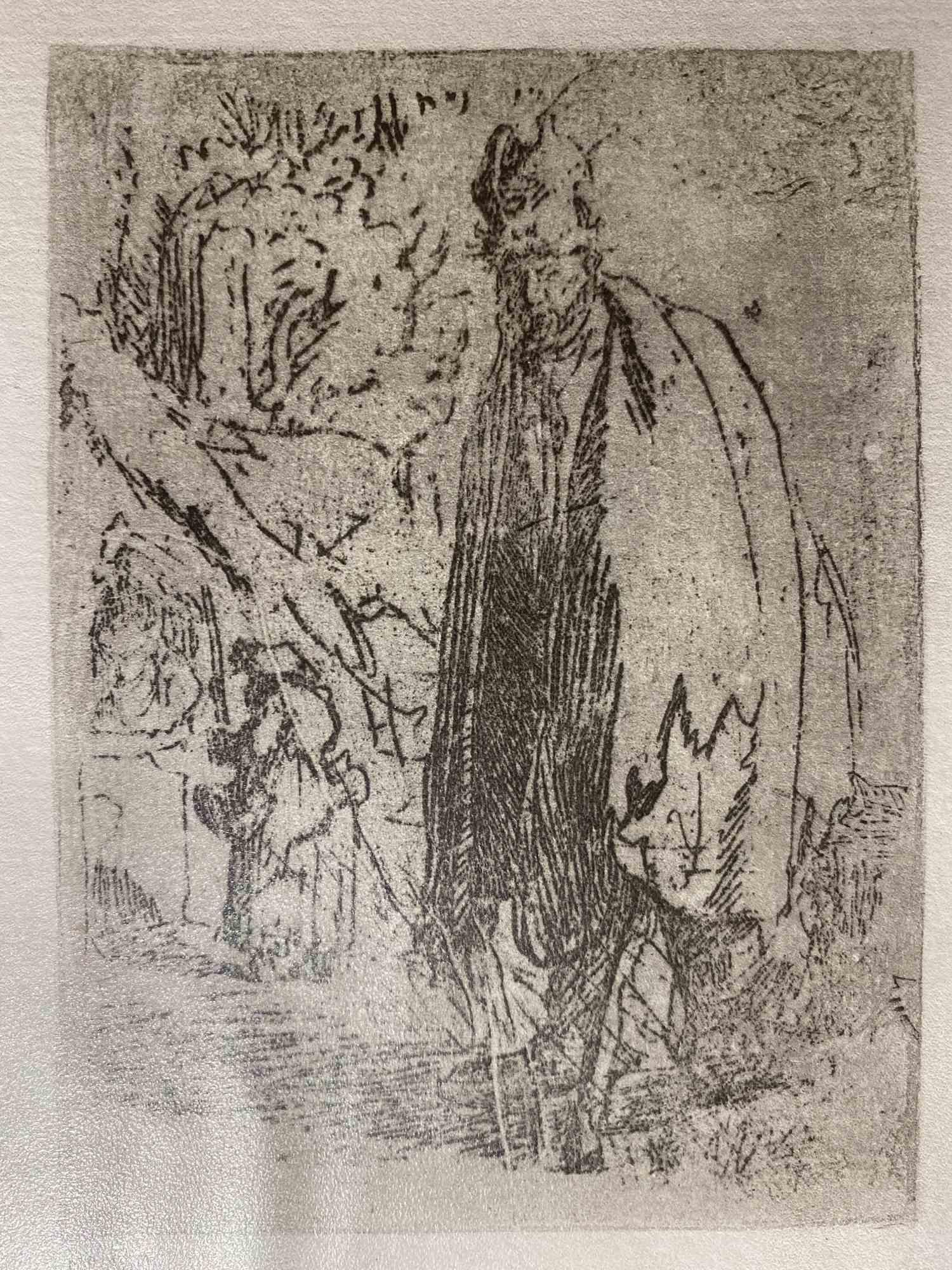 Figurative Print Charles Amand Durand - Un mendiant  - Gravure d'après Rembrandt - XIXe siècle