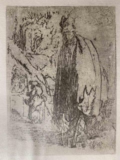 Un mendiant  - Gravure d'après Rembrandt - XIXe siècle