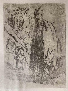 Un mendicante  - Incisione dopo Rembrandt - XIX secolo