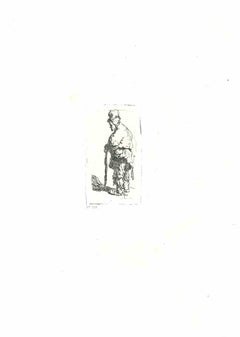 Beggar Leaning on a Stick - Engraving after Rembrandt - 19th Century