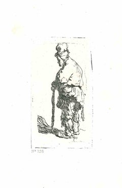 Beggar blickt auf einen Stab – Radierung nach Rembrandt – 19. Jahrhundert