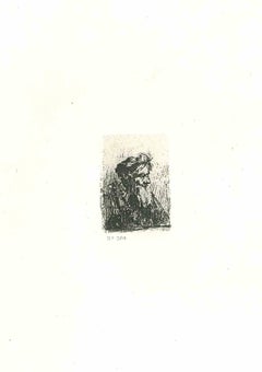 Kopf eines Mannes mit Turban – Gravur nach Rembrandt – 19. Jahrhundert