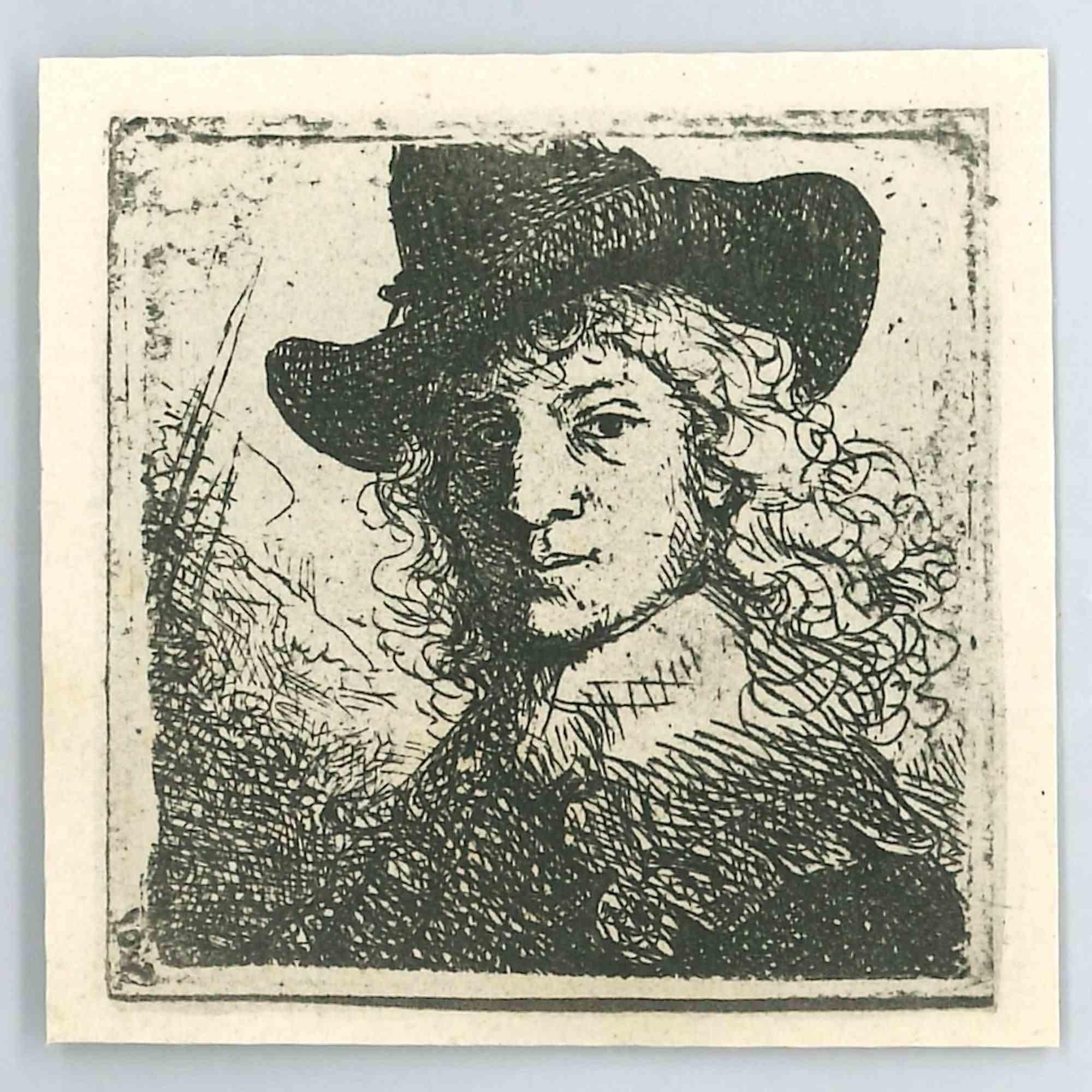 Charles Amand Durand Figurative Print - Portrait Of Jan Six - Engraving after Rembrandt - 19th Century