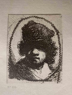 Self-Portrait - Kupferstich nach Rembrandt - 19. Jahrhundert