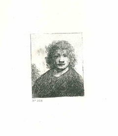 Antique Self-portrait with a Broad Nose - Engraving after Rembrandt - 19th Century