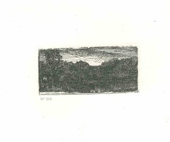 Small Gray Landscape - Engraving after Rembrandt - 19th Century