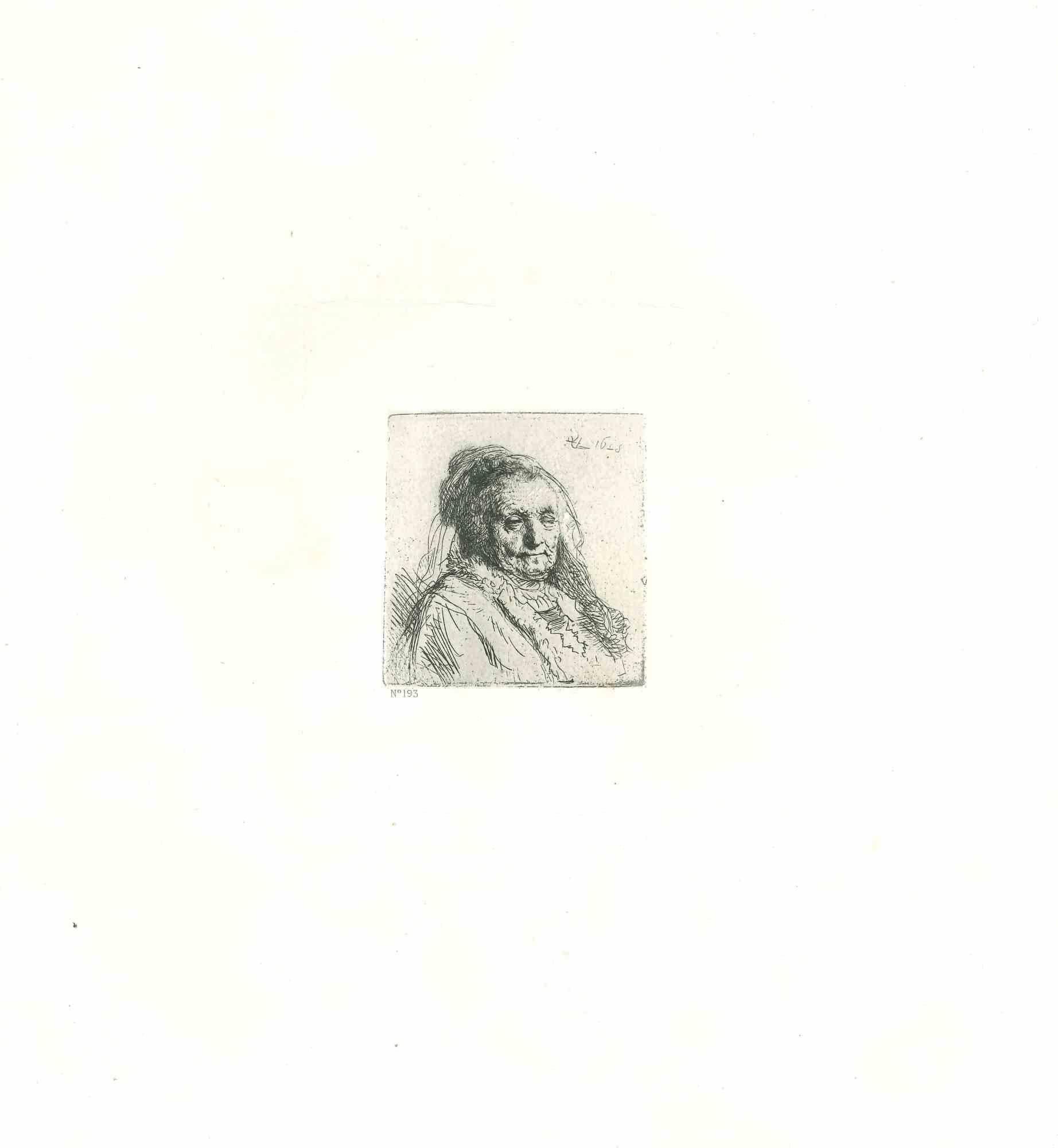 The Artist's Mother - Engraving after Rembrandt - 19th Century - Print by Charles Amand Durand
