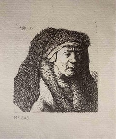 La mère de l'artiste - gravure d'après Rembrandt - 19e siècle