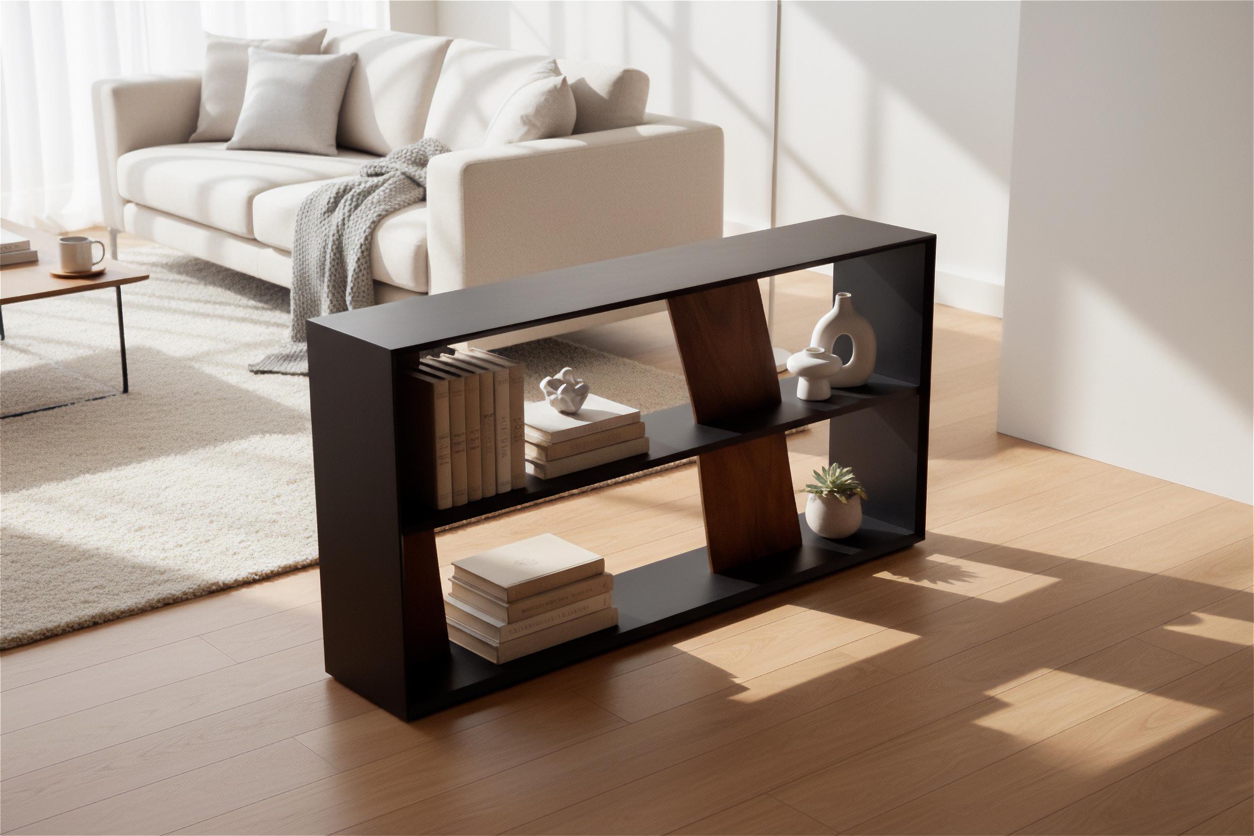 Horizontales Regal von Darakorn, Affen Pod-Holz (Naturplatte + schwarzer Holzkörper in Holzkohle) im Angebot 1