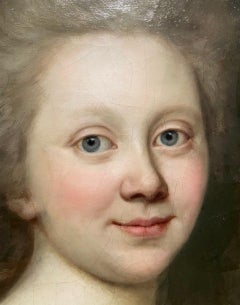 Portrait signed Darbes, 1781. Russo-Baltic period, Riga address on the reverse