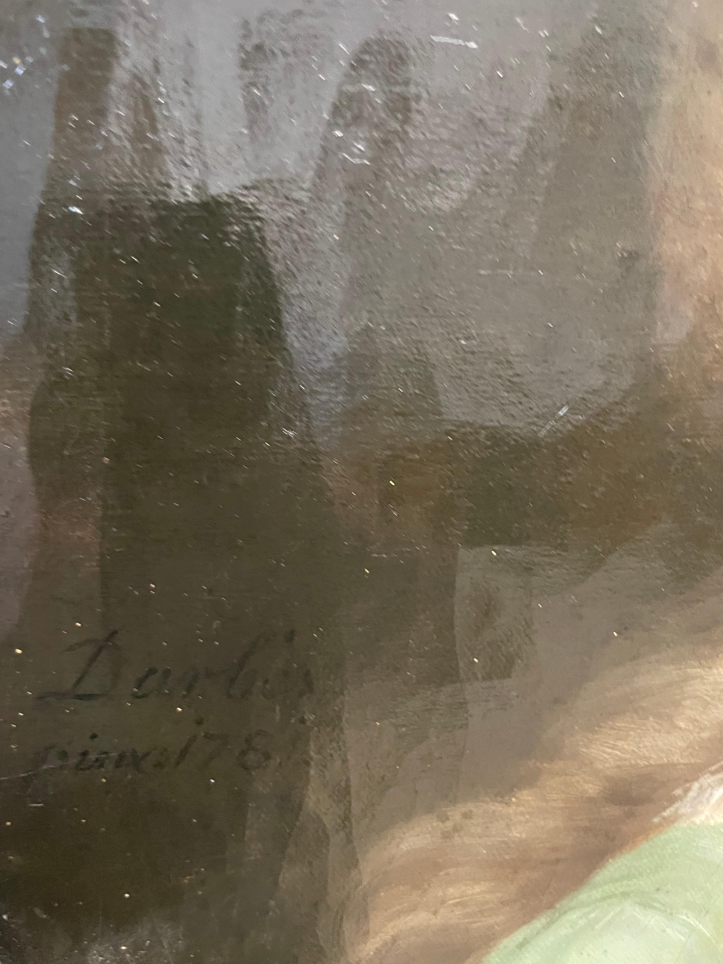 Portrait signed Darbes, 1781. Russo-Baltic period, Riga address on the reverse For Sale 5