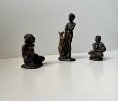 Darbyshire Pottery Family of Aboriginal Indigenous Figurines, 1950s, Set of 3