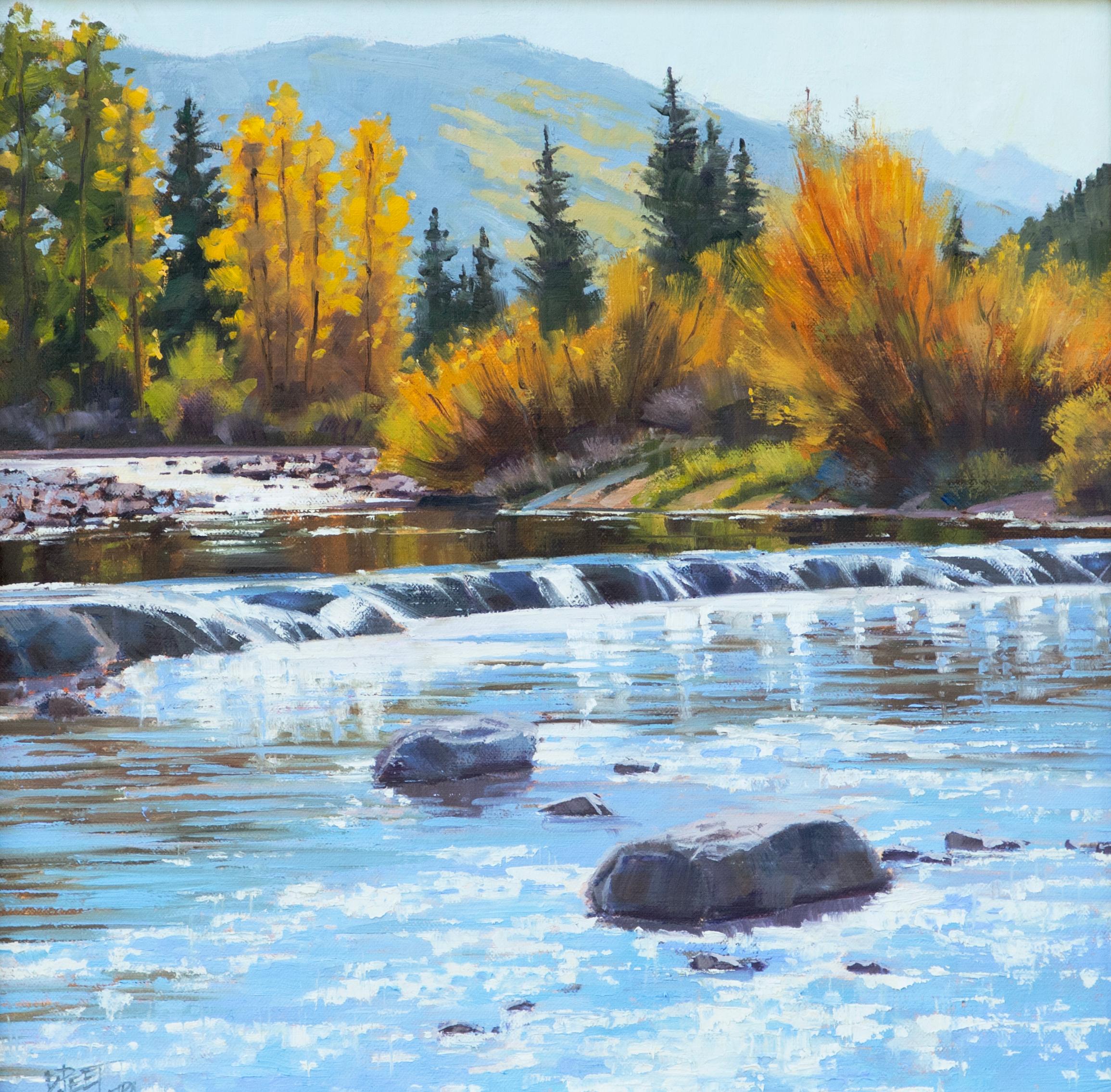 Gore Creek Glisten and Gleam - Vail, CO - Painting by Darcie Peet