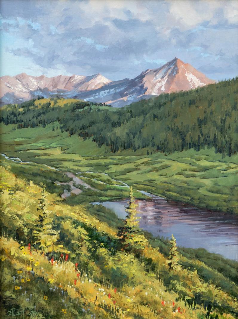 Mountain Monsoon - Realist Painting by Darcie Peet