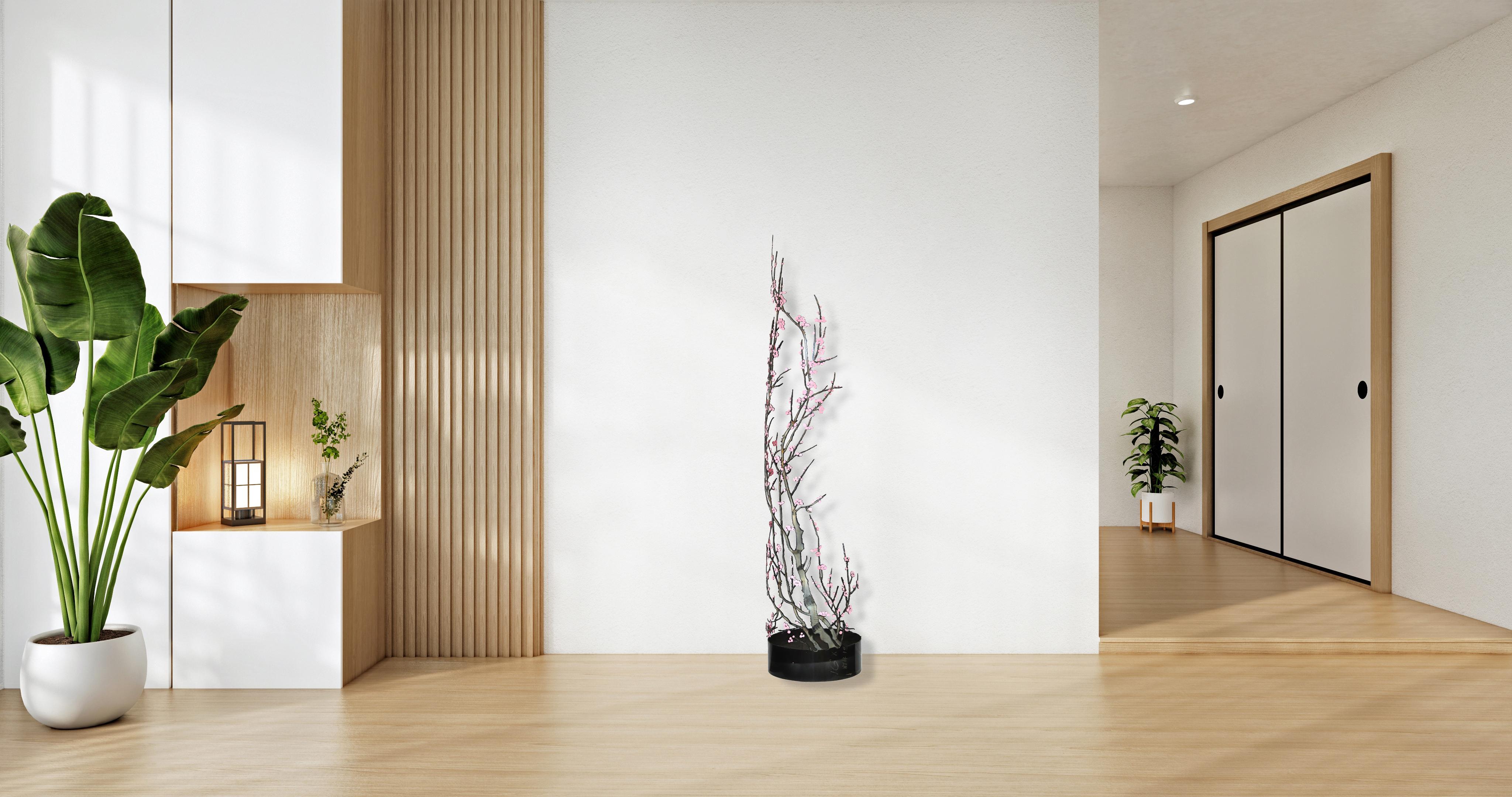 Antike Kirschblütenblüten - Große geblümte Baumskulptur aus Stahl im Angebot 2
