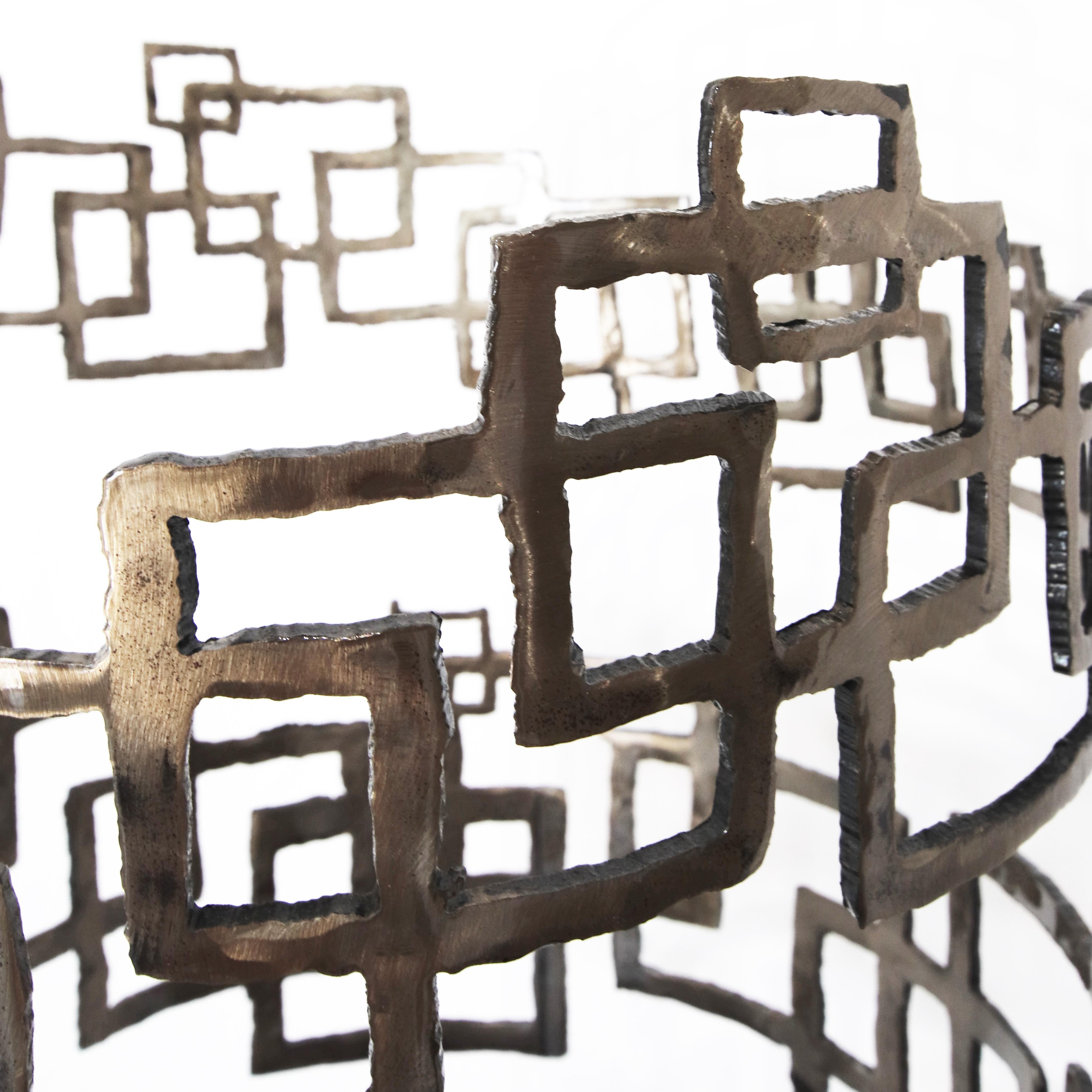 Square To The Second Power - Large Original Abstract Steel Sculpture For Sale 5