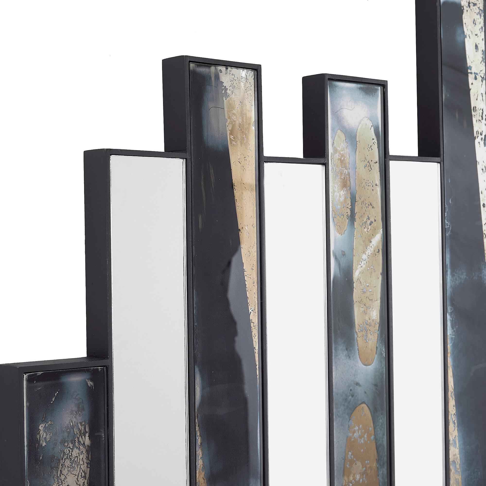 Darcy Mirror WDI02 - Specchio in ferro annerito chiaro e scuro anticato in vendita 3