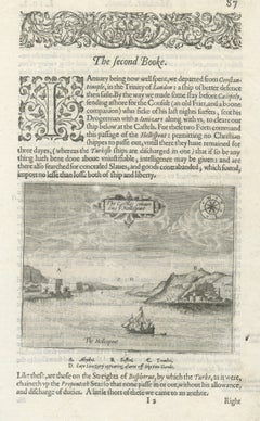 Dardanelles & Hellespont View by George Sandys, Ottoman Turkey, 1621