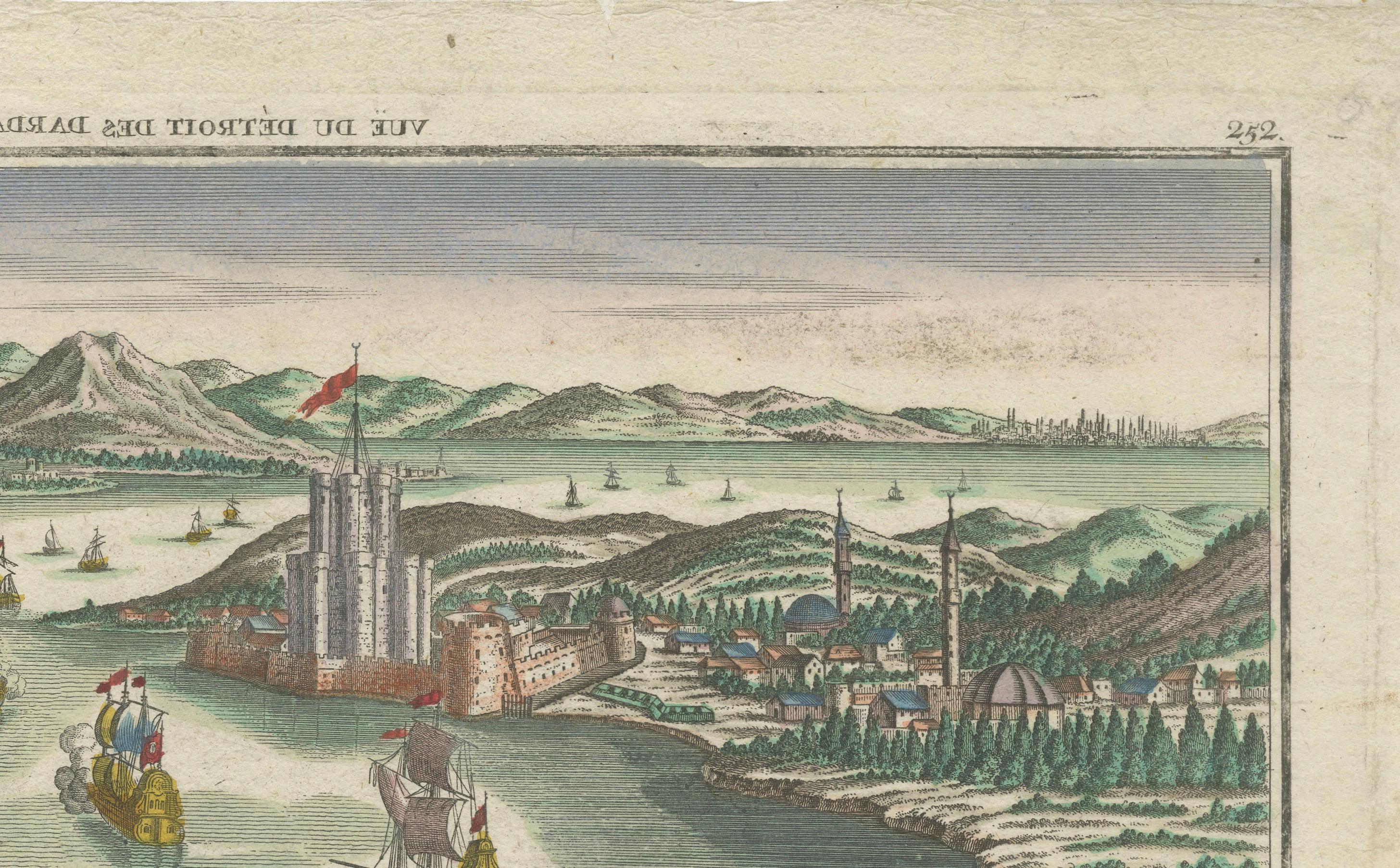 Dardanelles Strait, Ottoman Turkey – Probst Optical View with Ships, c.1770