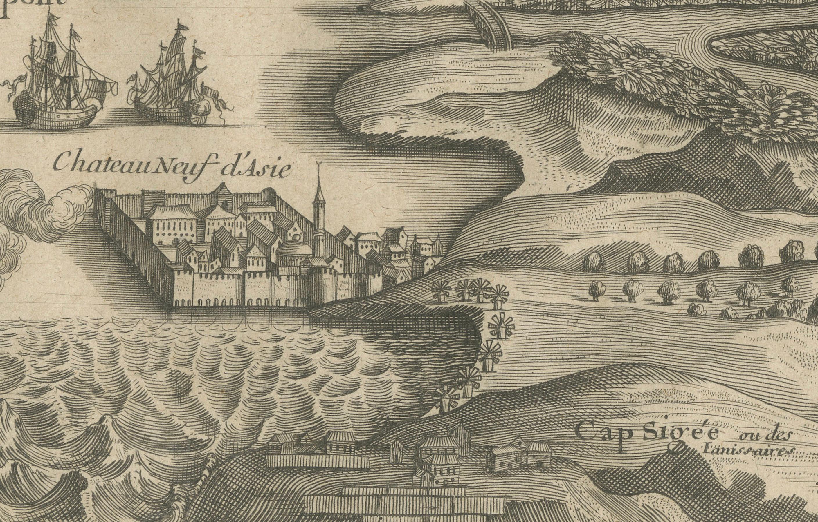 Dardanelles Strait, with a Perspective of the City of Constantinople, 1693 In Good Condition For Sale In Langweer, NL