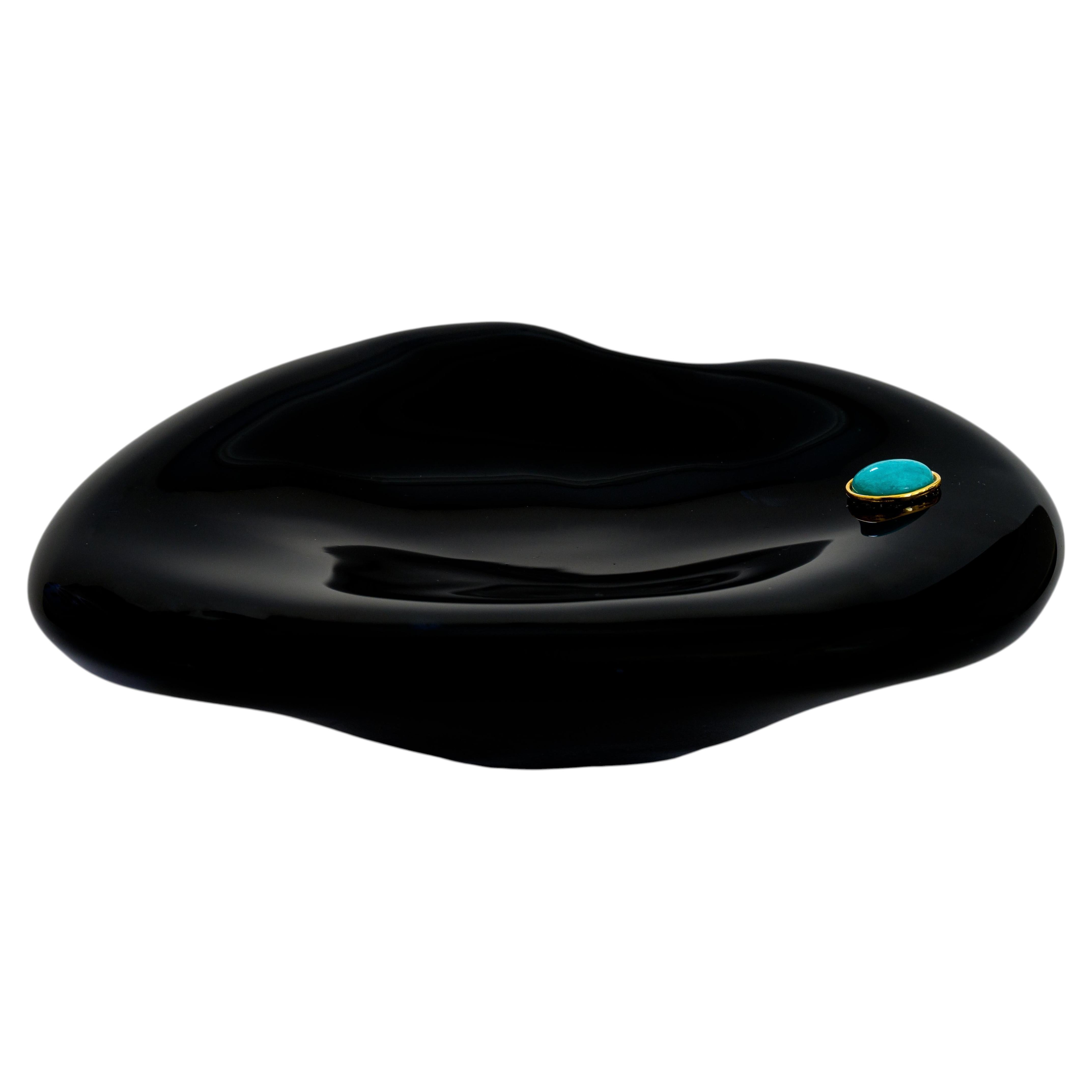 DARDO Black Vide Poche, de Giberto Venezia, cristal de Murano y malaquita en venta