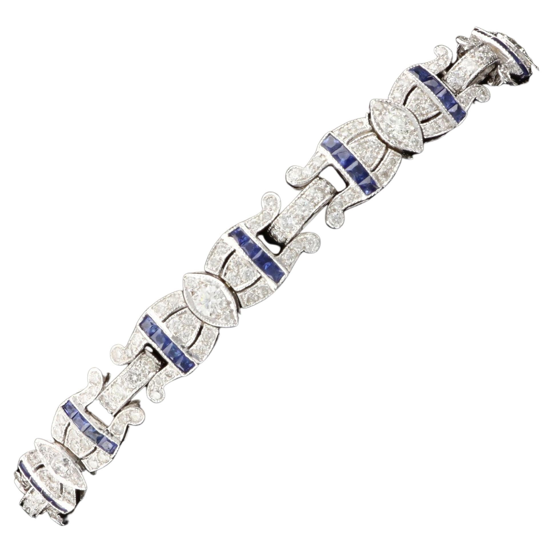 Dare to Dazzle Diamond and Sapphire Bracelet For Sale