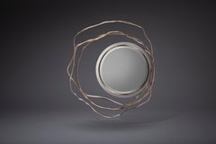 Dargelos Mirror in Cream Shagreen and Bronze-Patina Brass by Kifu Paris