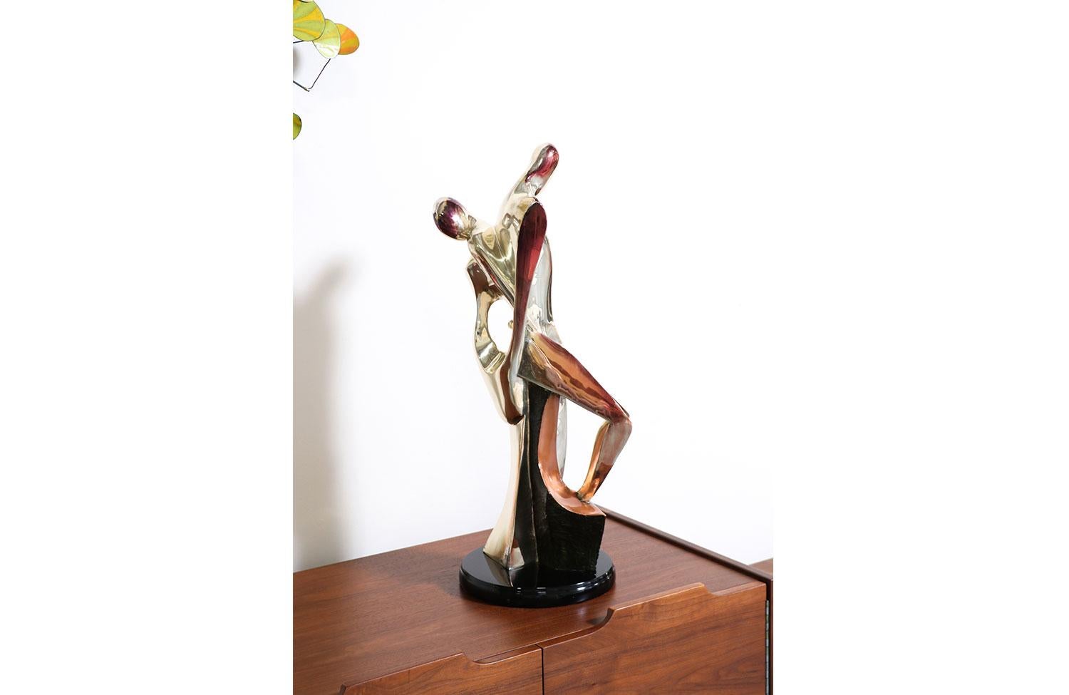 Mexican D'Argenta Gold Plated Abstract Couple Sculpture by Tere Memun