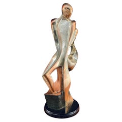 Sculpture abstraite double Tere Memun d'Argenta en métal doré